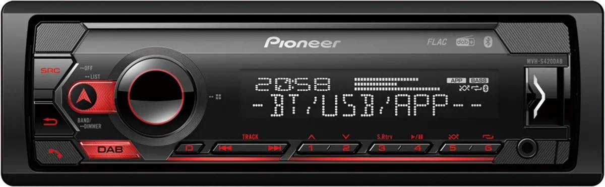 Pioneer MVH-S420DAB Autoradio - 4 Kanalen 50W - Zwart