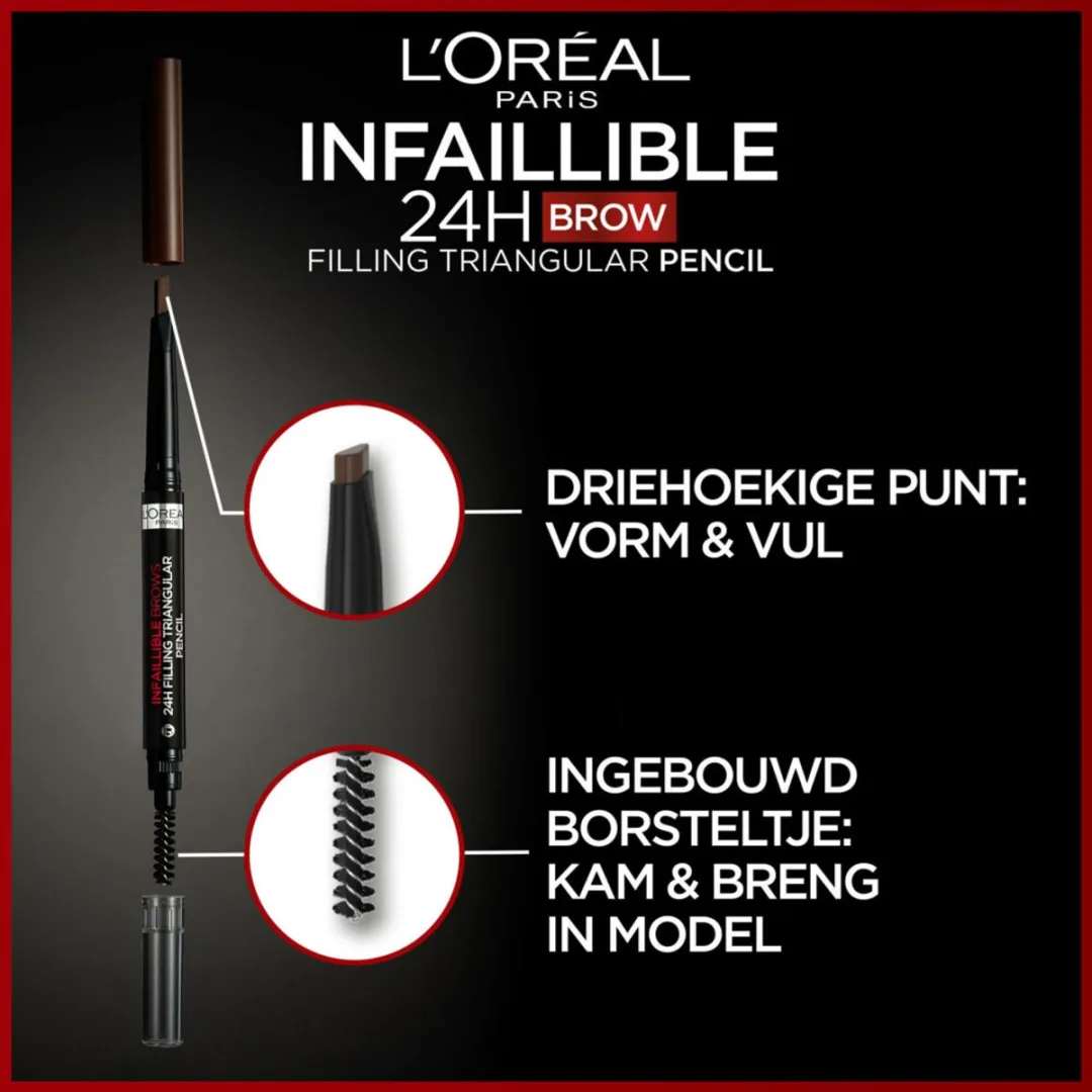 L'Oréal Paris 24H Brow Filling Triangular Pencil - 2x1ml Lichtbruin
