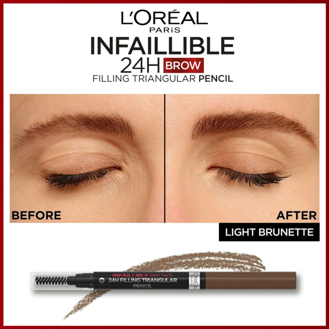L'Oréal Paris 24H Brow Filling Triangular Pencil - 2x1ml Lichtbruin