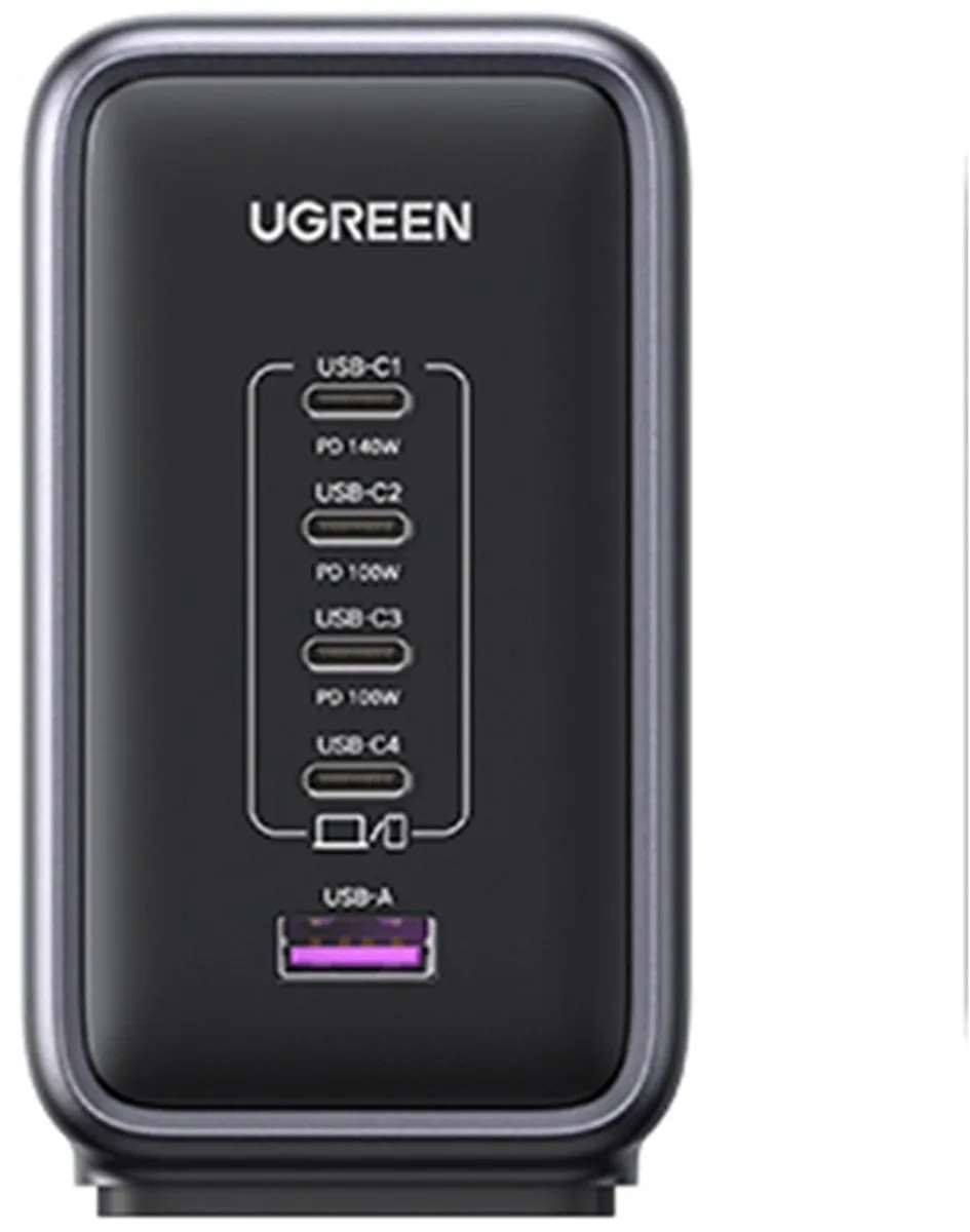 UGREEN Nexode 300W GaN USB-C Oplader 5 Poorten - PPS - Donker Grijs