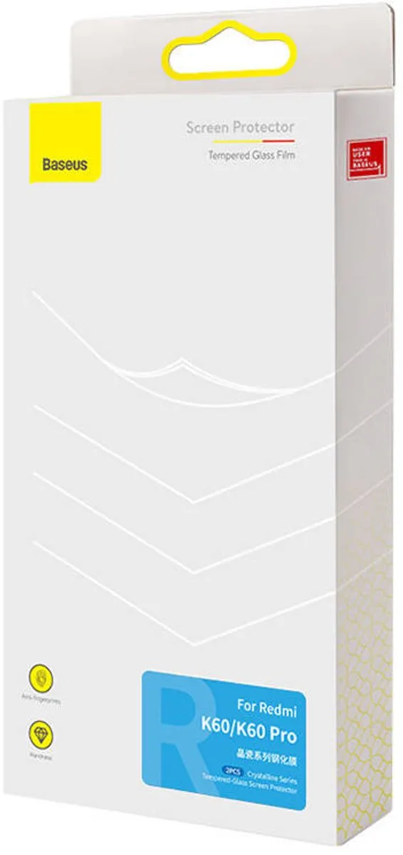Baseus Gehard Glas voor Xiaomi Redmi K60/K60 Pro - Transparent - afbeelding 2 van 5