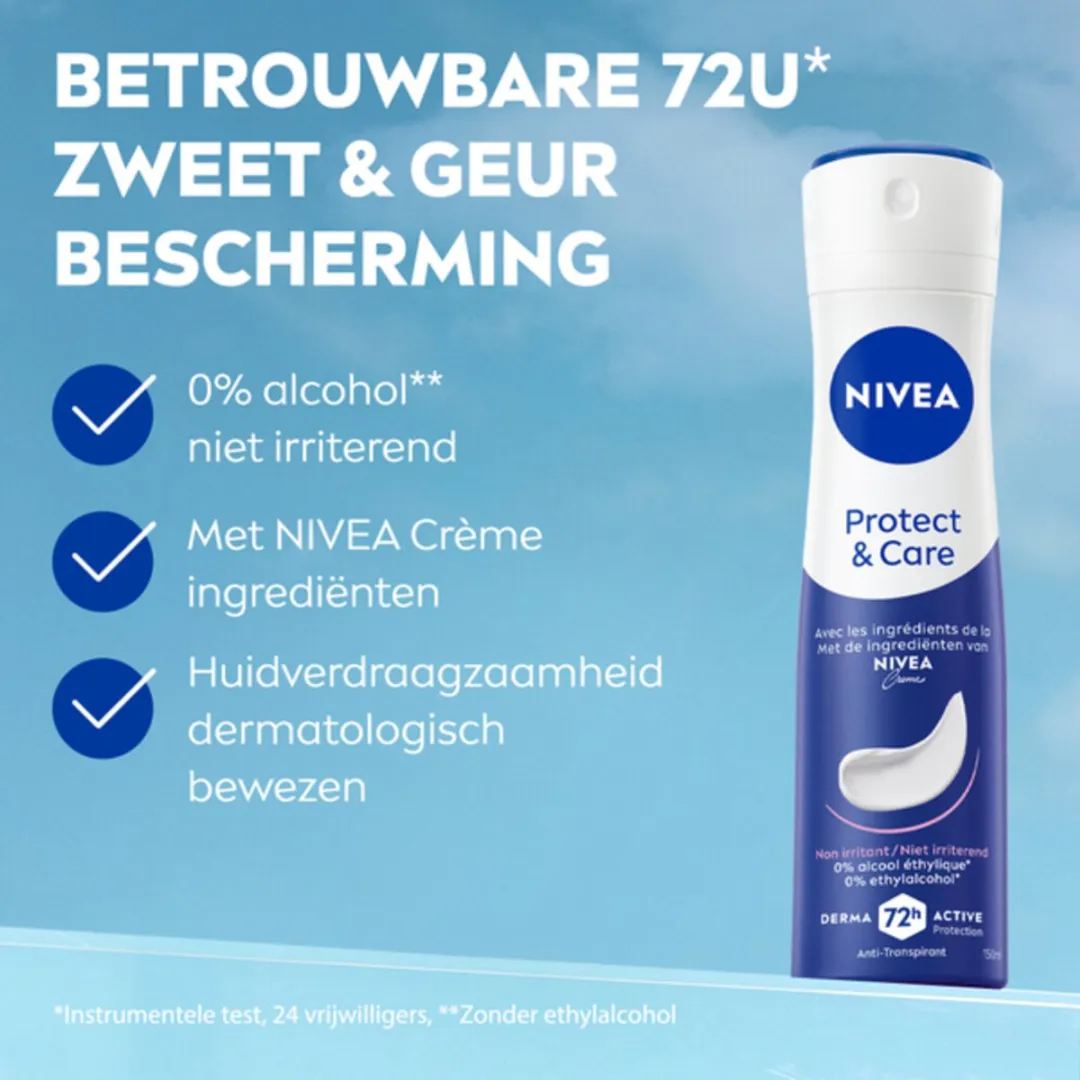 NIVEA Deodorant Spray Protect & Care 150ml - 2 Stuks