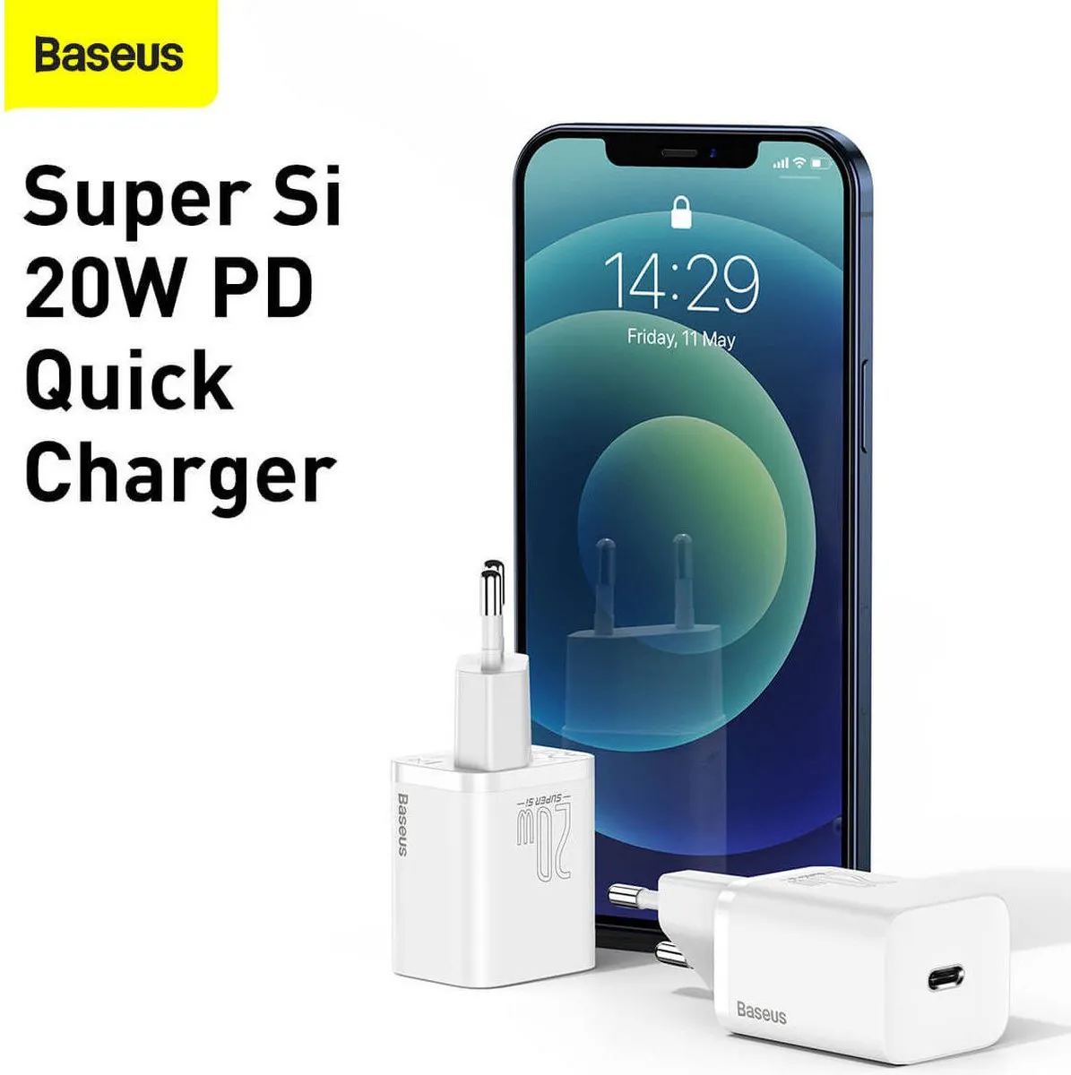 Baseus TZCCSUP-B03 Oplader 20W - Blauw - Apple - afbeelding 6 van 6
