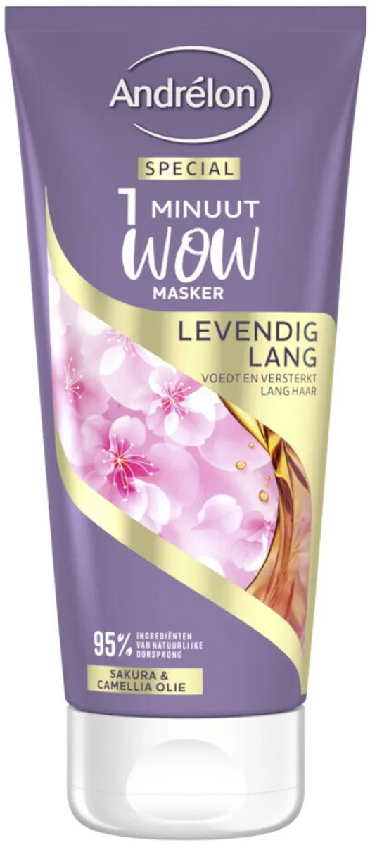Andrélon 1 Minuut Wow Haarmasker Levendig Lang 180ml