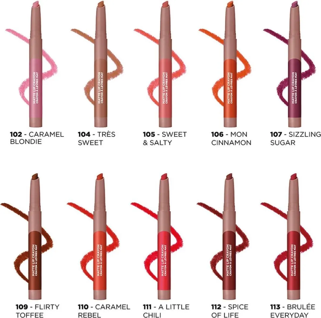 L'Oréal Paris Matte Lip Crayon 109 Flirty Toffee - 4g