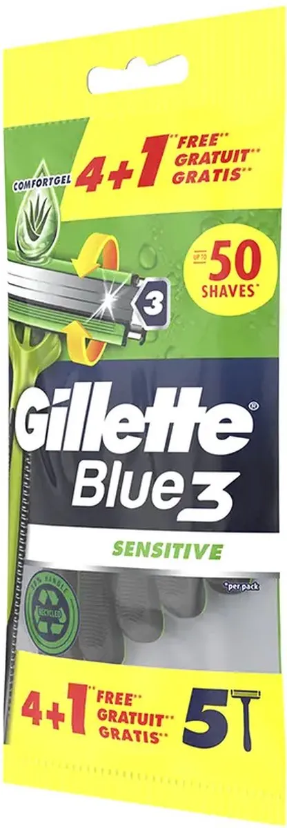 Gillette Blue 3 Sensitive Wegwerp Mesjes - 5 Stuks