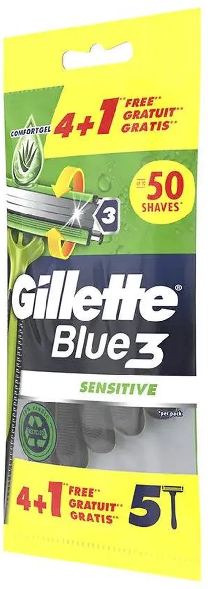 Gillette Blue 3 Sensitive Wegwerp Mesjes - 5 Stuks