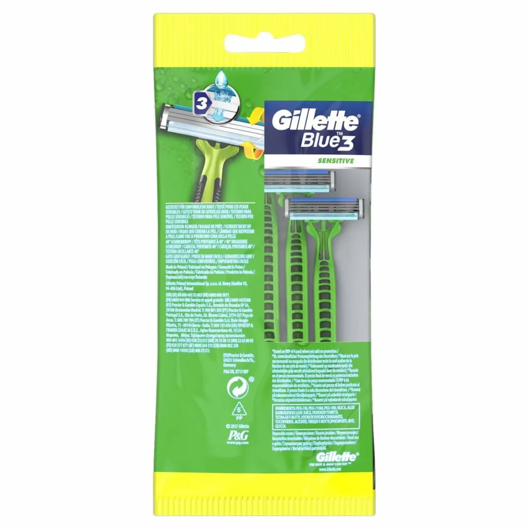 Gillette Blue 3 Sensitive Wegwerp Mesjes - 5 Stuks