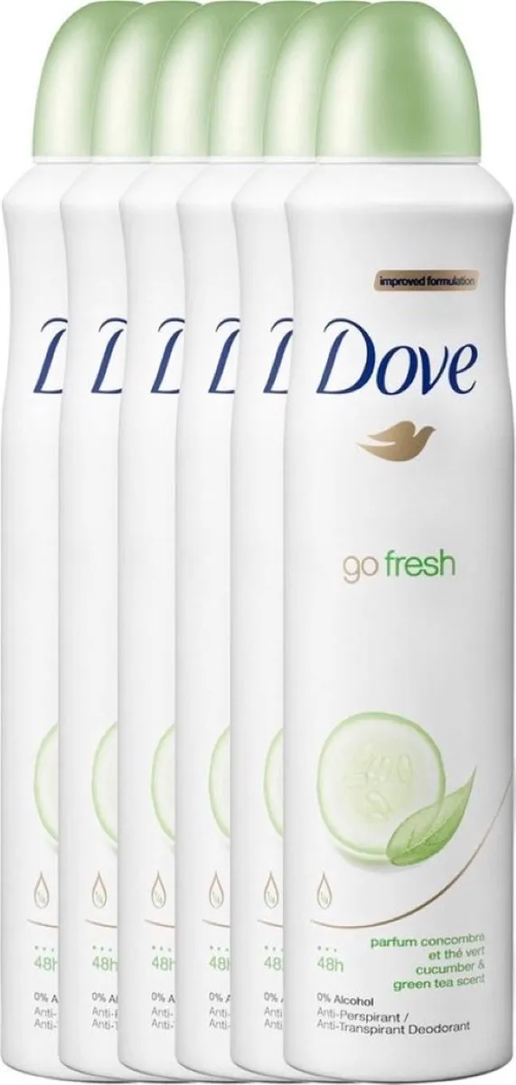 Dove Deospray Go Fresh Komkommer - 6x250ml - afbeelding 5 van 5