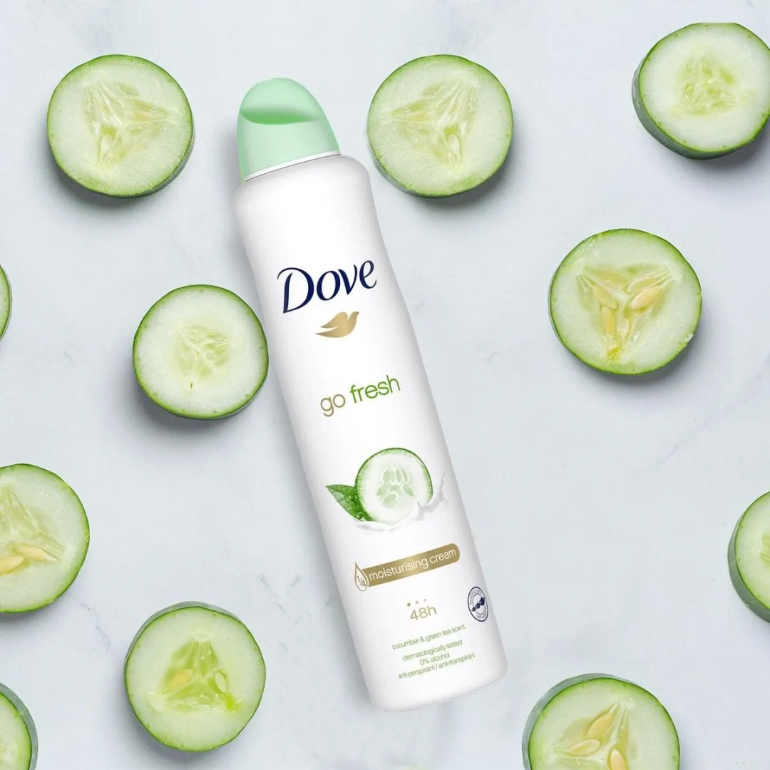 Dove Deospray Go Fresh Komkommer - 6x250ml - afbeelding 3 van 5