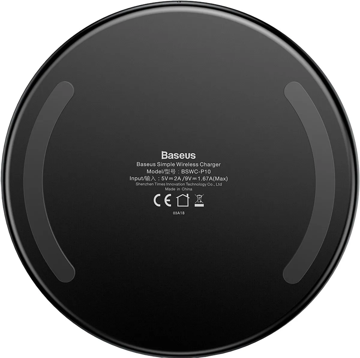 Baseus CCALL-AJK01 Draadloos Oplader 10W - Zwart
