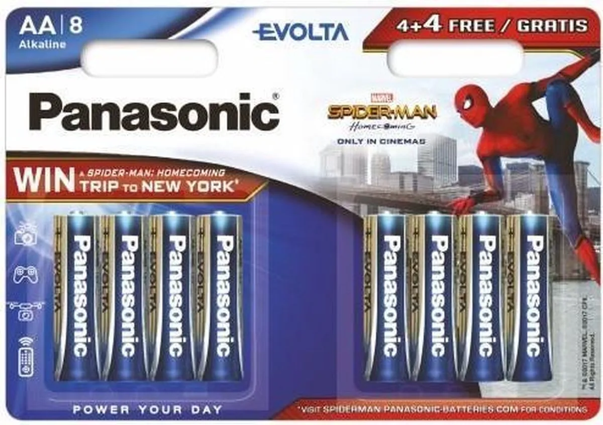 Panasonic Evolta AA LR6EGE/8BW4+4 Spiderman