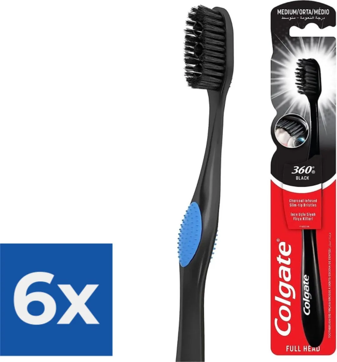 Colgate Tandenborstel Charcoal Black 360 Medium