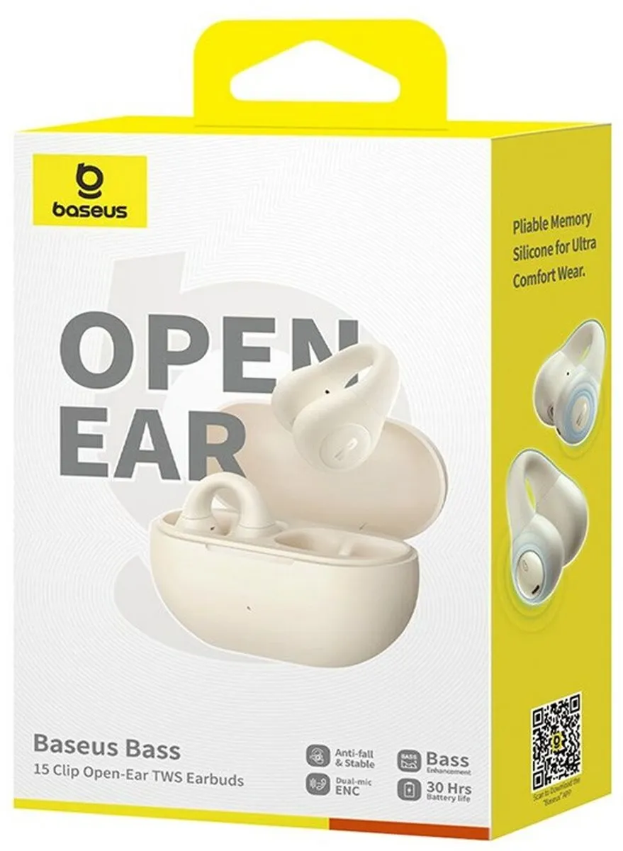 Baseus Bass 15 Clip Oordopjes - Wit