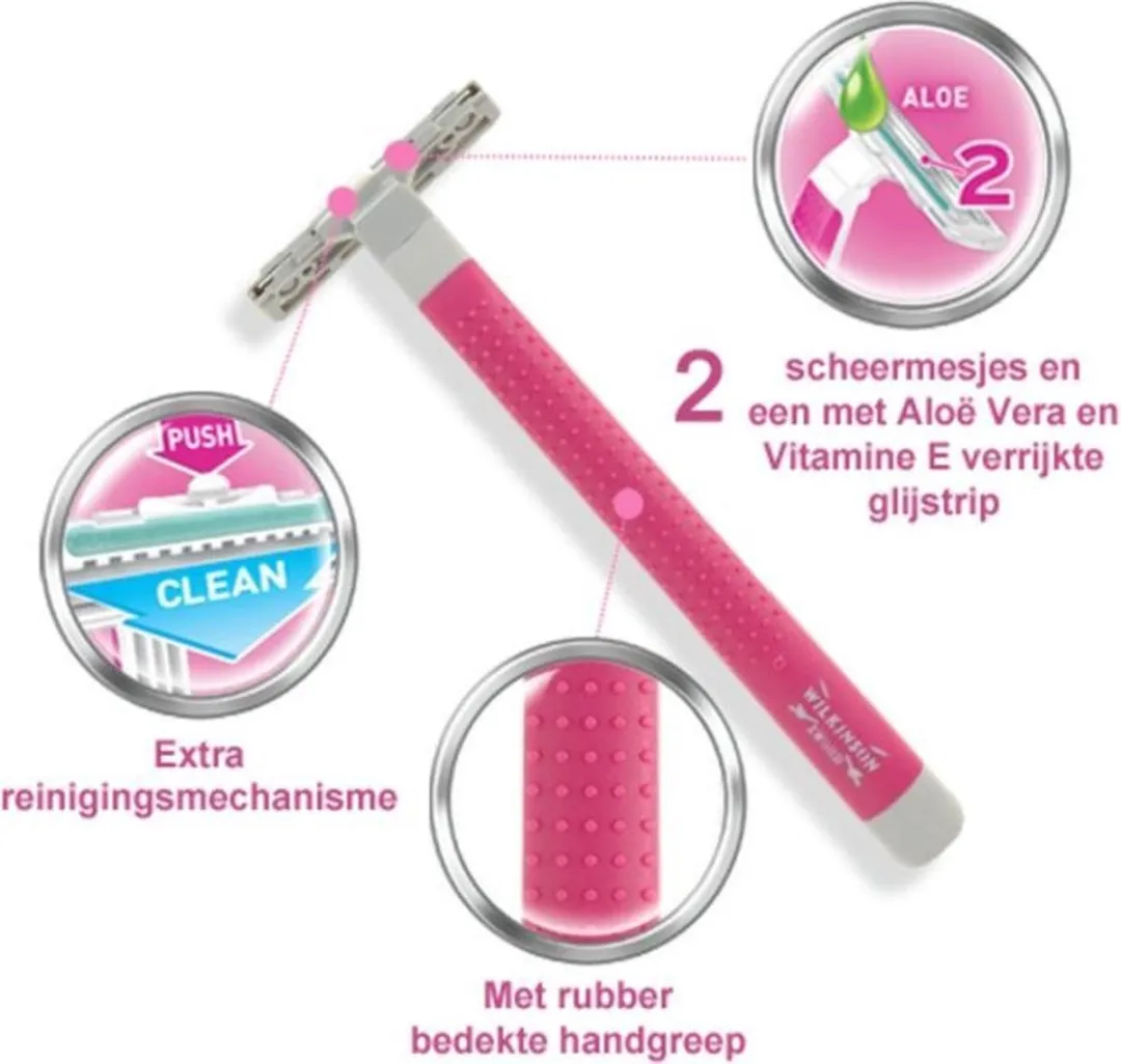 Wilkinson MyIntuition Extra Essential 2 Wegwerpscheermesjes - 140 Stuks - Roze