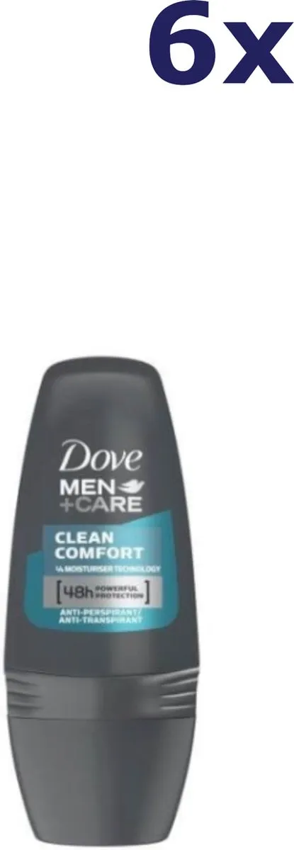 Dove Men+Care Clean Comfort Deo Roller - 6x50ml - afbeelding 6 van 6