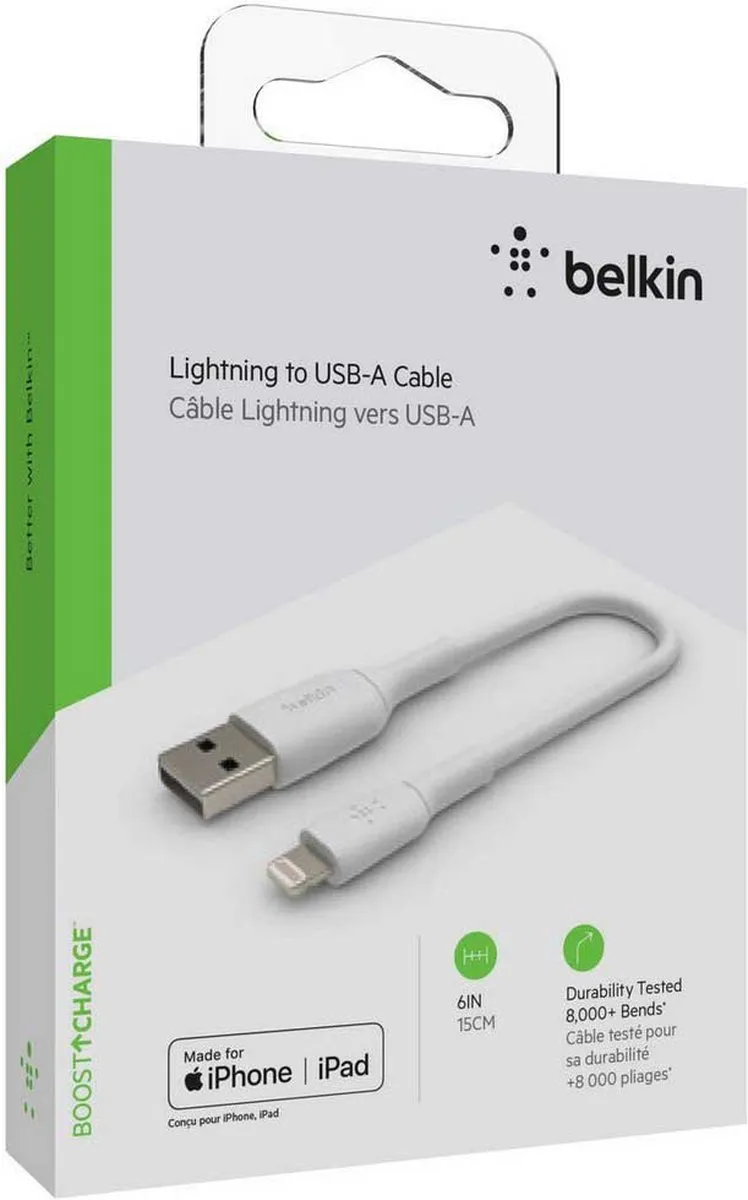 Belkin CAB002bt0MWH USB-C naar USB Kabel 0,15m - Wit