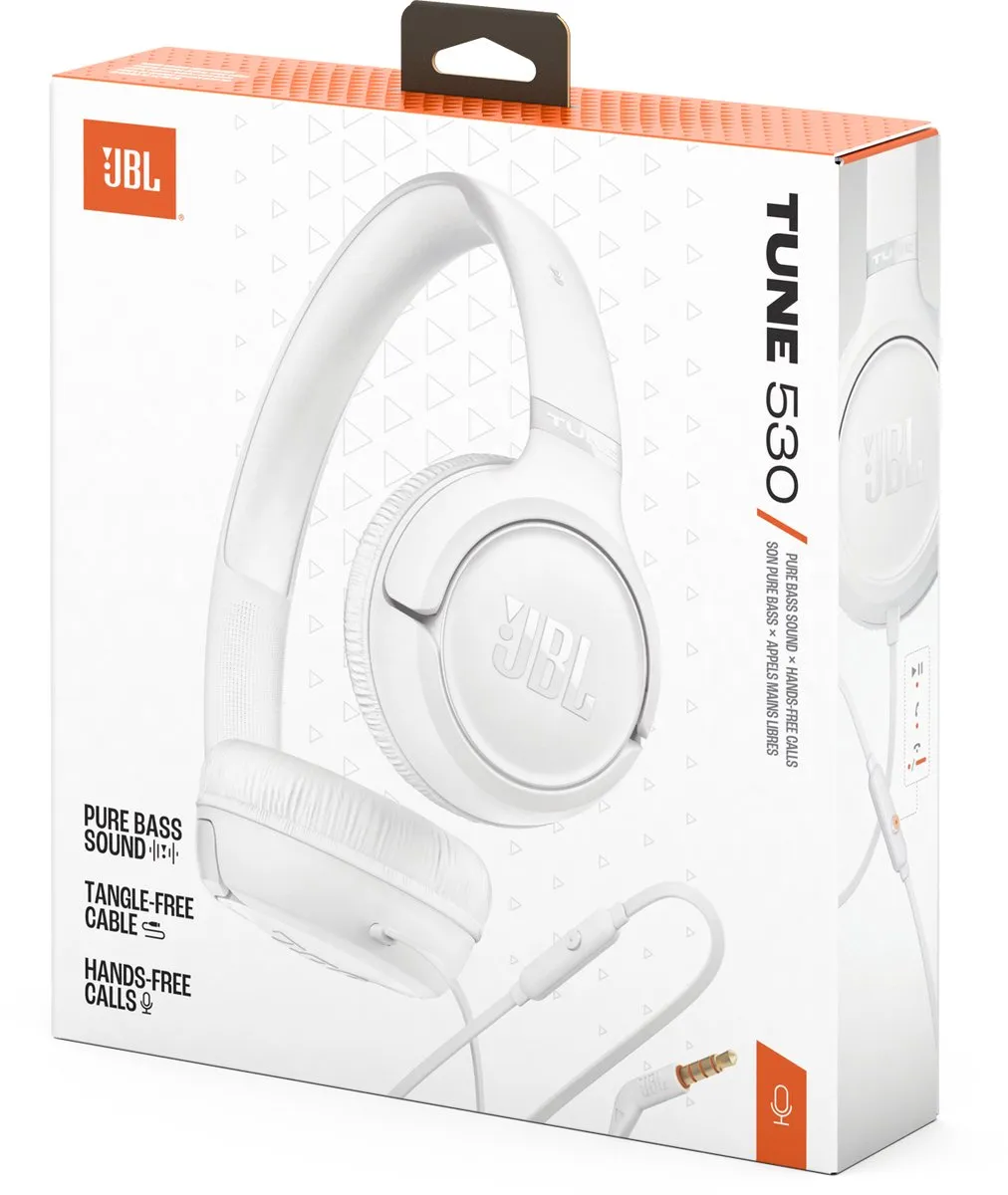 JBL Tune 530 Bedrade On-Ear Koptelefoon JBLT530WHT - Wit