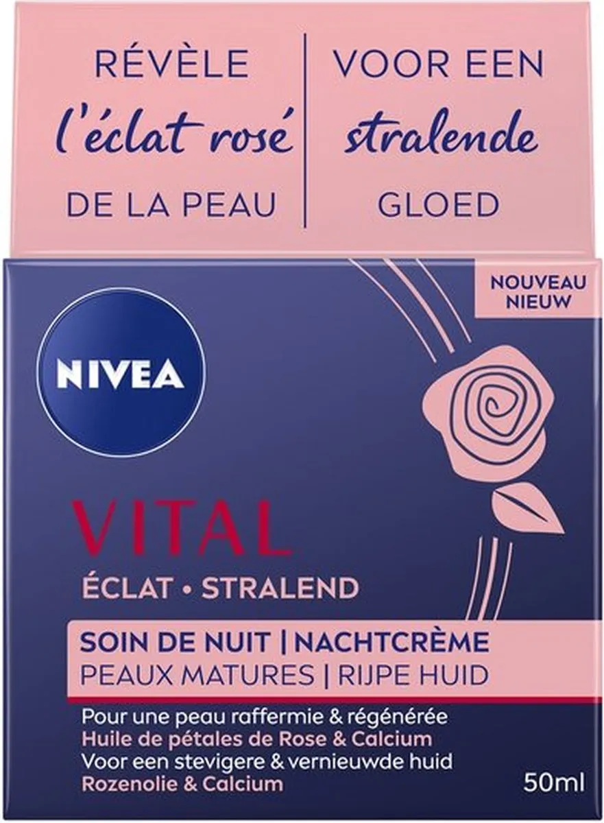 NIVEA Vital Stralende Nachtcrème Gezicht 50ml