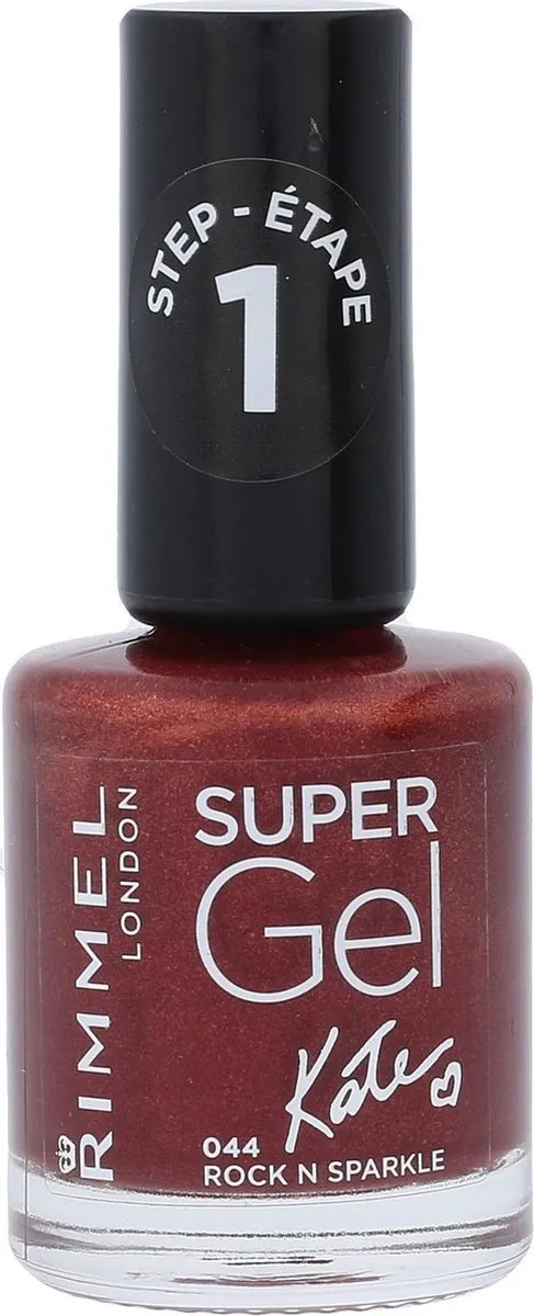 Rimmel London SuperGel Nagellak 044 Rock N Sparkle - Rood - 12ml