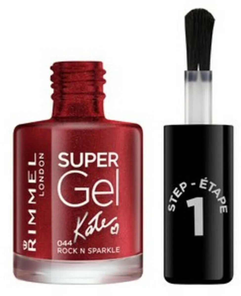 Rimmel London SuperGel Nagellak 044 Rock N Sparkle - Rood - 12ml