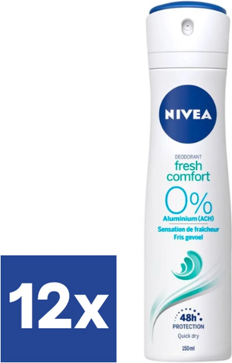 NIVEA Fresh Comfort Deo Spray 12x150ml