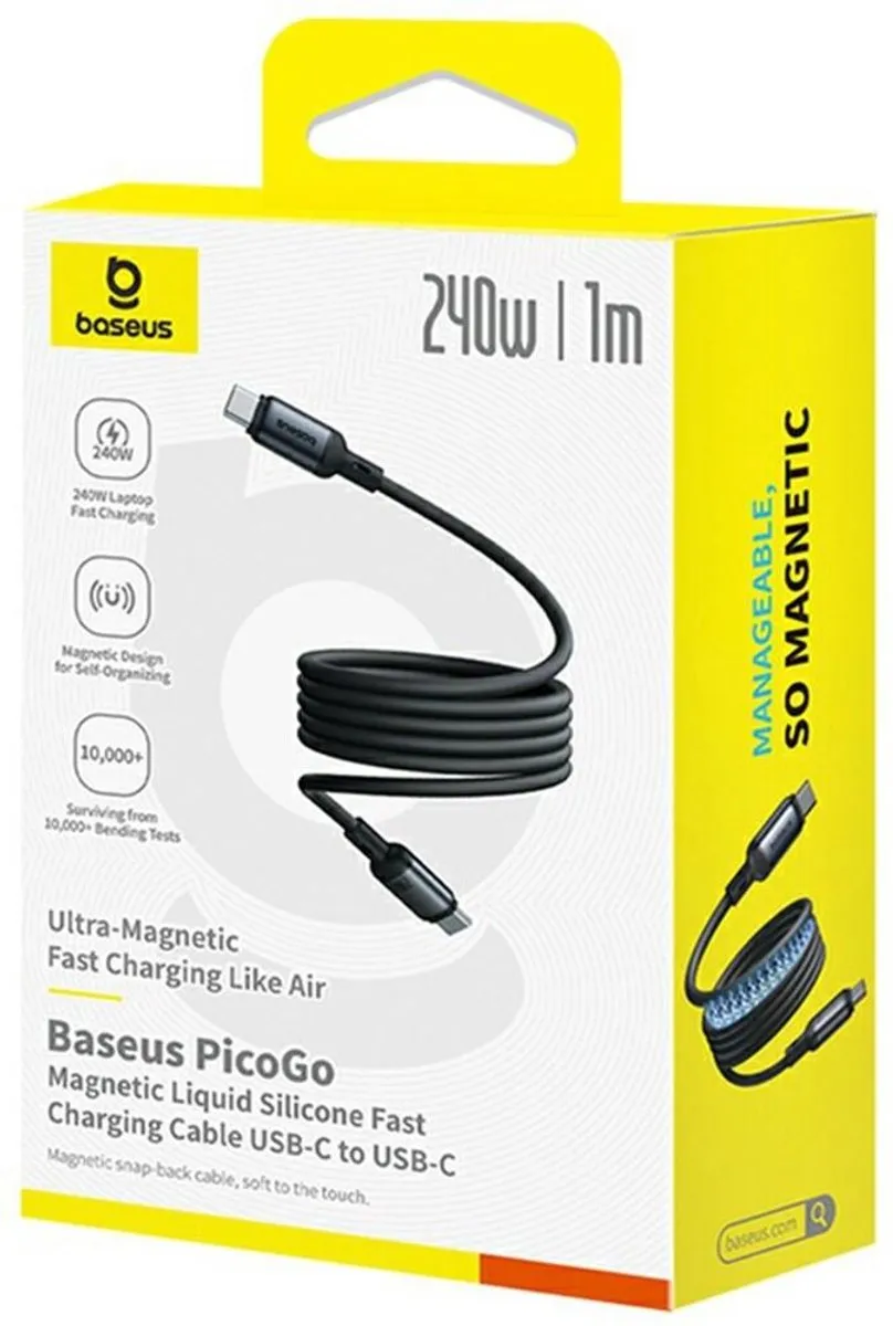 Baseus PicoGo USB-C Kabel 240W 1m - Zwart