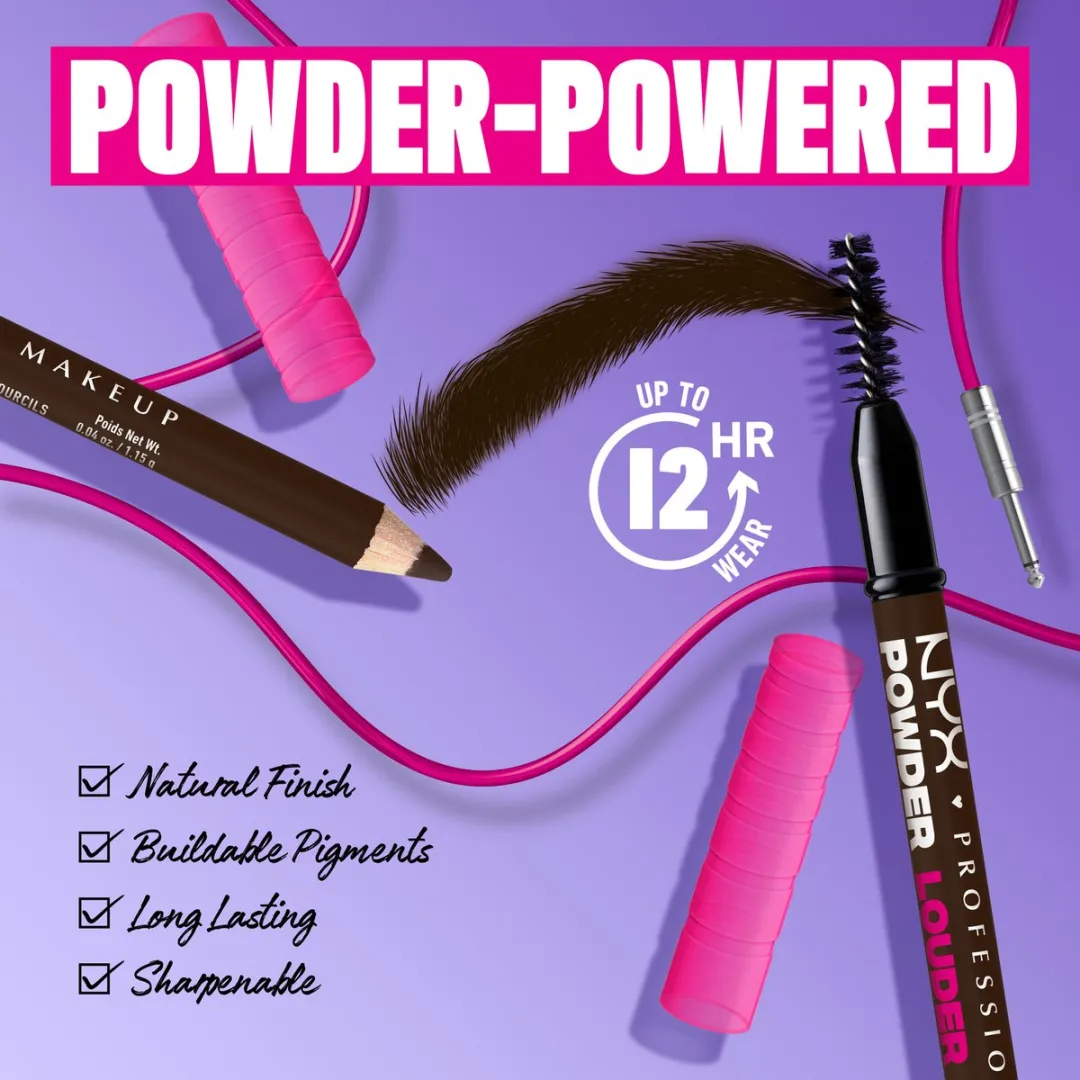 NYX Powder Louder Wenkbrauwpotlood Deep Brown 1.15g - afbeelding 6 van 6