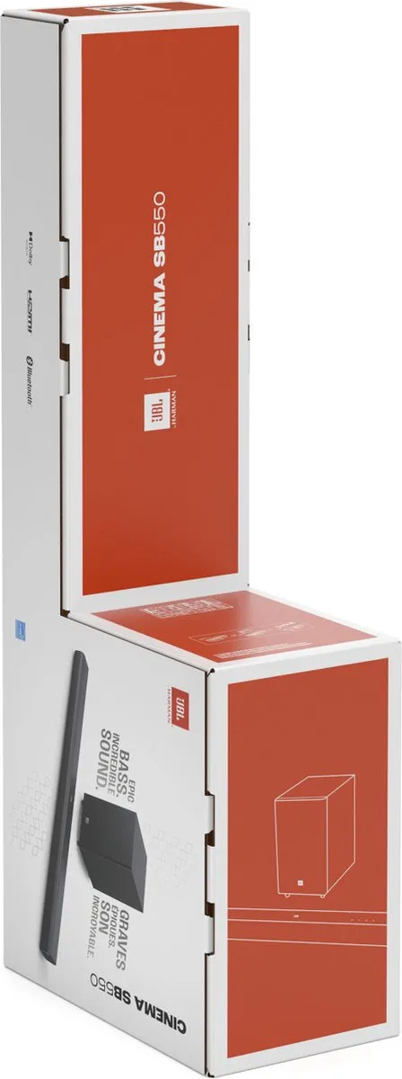 JBL SB550 2.1 Soundbar - Draadloze Subwoofer - HDMI ARC - Zwart - afbeelding 6 van 6