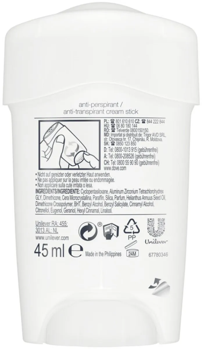Dove Deodorant Stick Original Clean - Maximum Protection 100ml - 2 Stuks