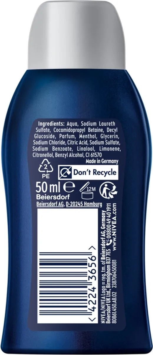 NIVEA MEN Energy Douchegel 500ml - 10x50ml - afbeelding 2 van 3