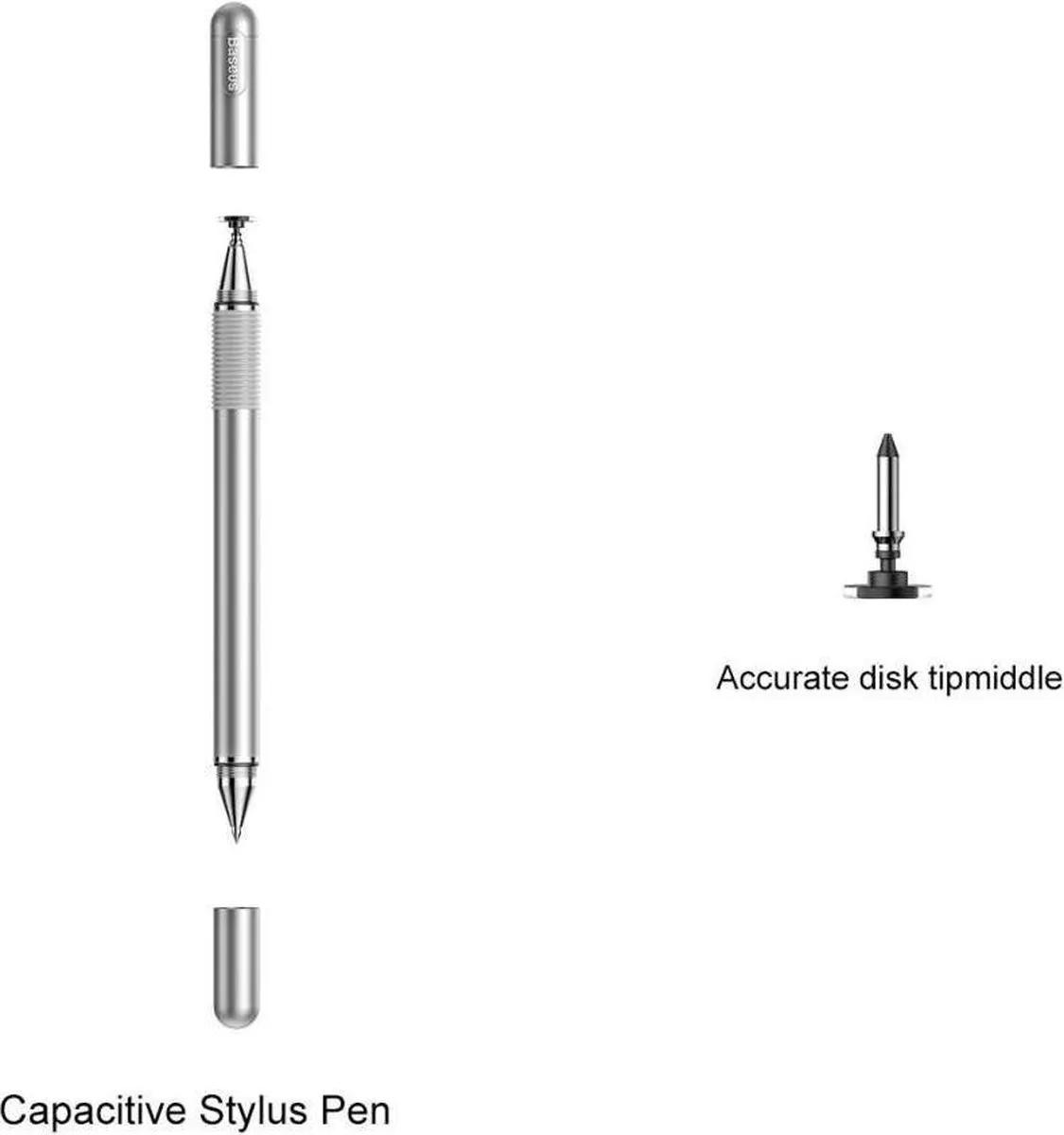 Baseus Stylus Pen 6953156284418 - Precisie Disk - Grijs