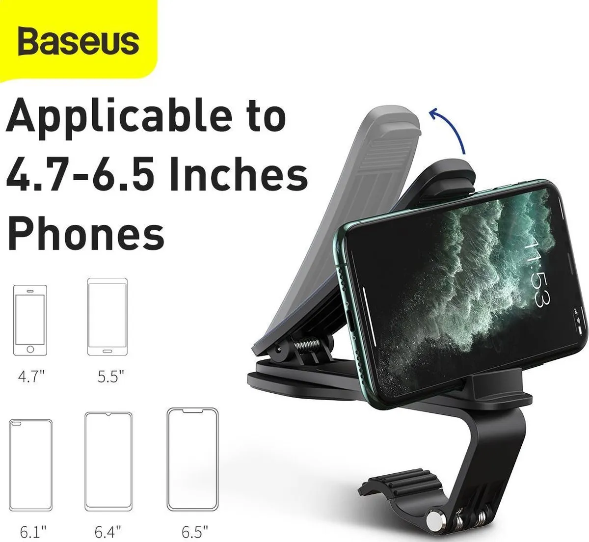 Baseus Big Mouth Pro Autohouder - Zwart
