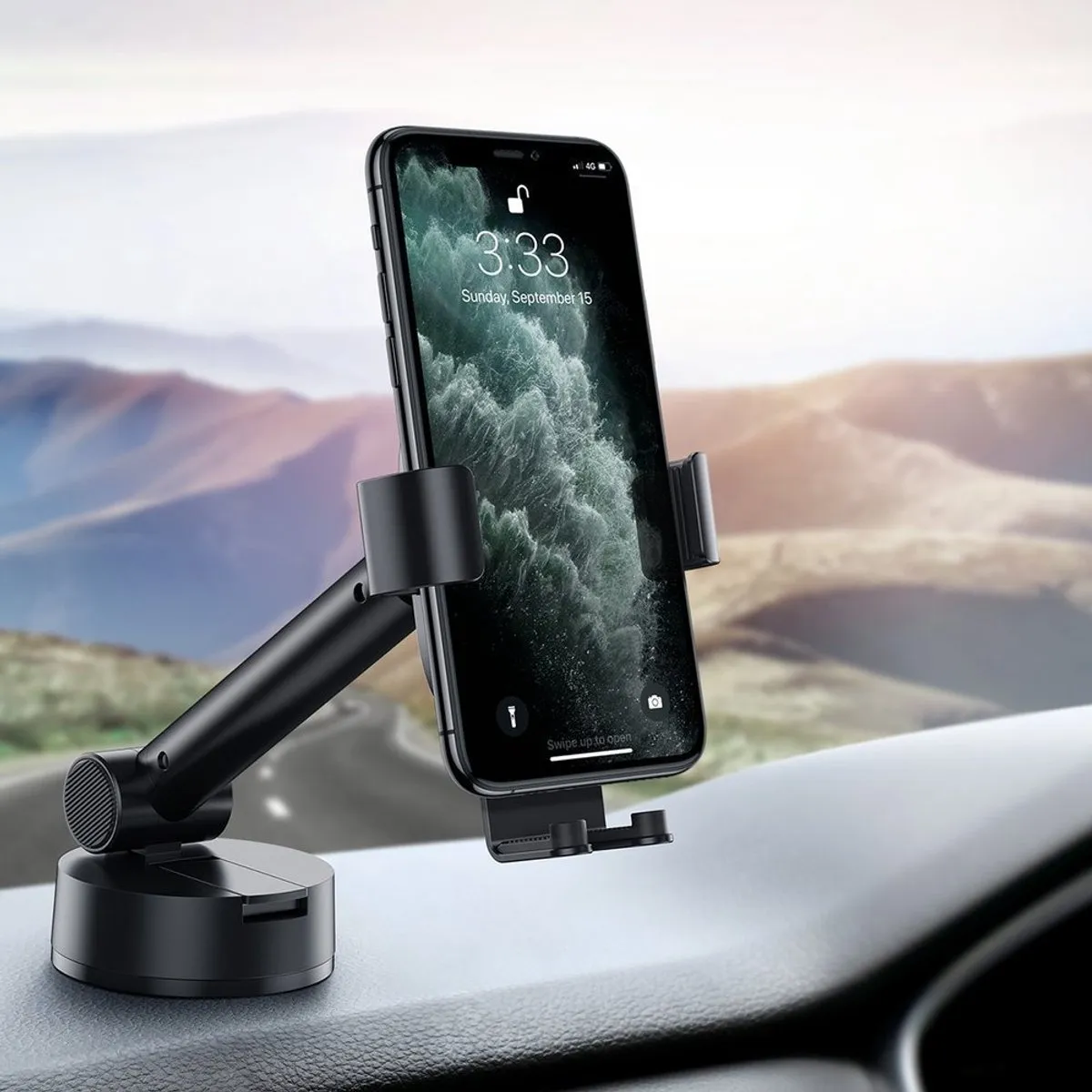 Baseus Simplism GSM Houder Auto - Universeel 6.5" - Zwart