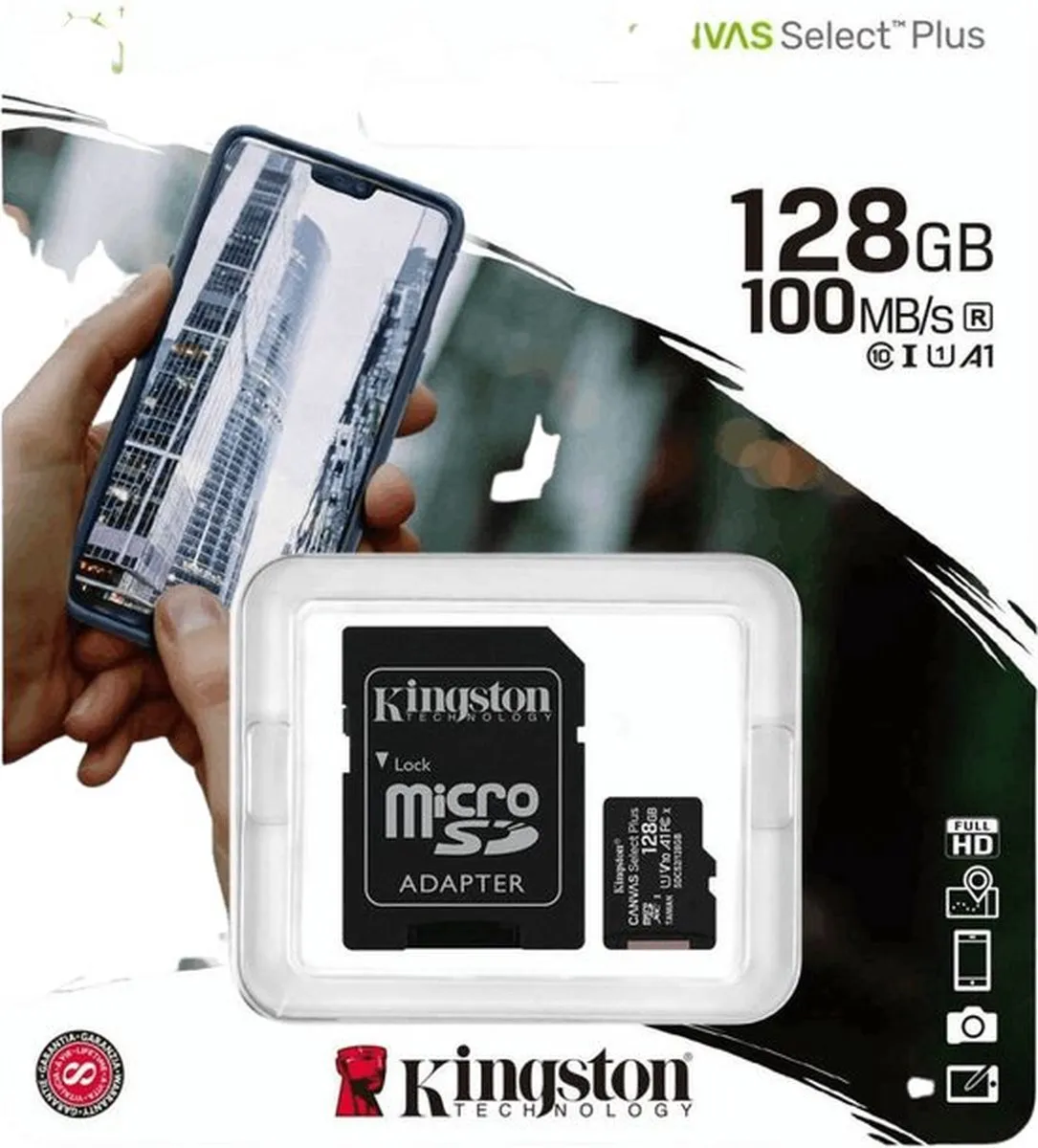 Kingston Canvas Select Plus MicroSDXC 128GB - incl. SD-adapter