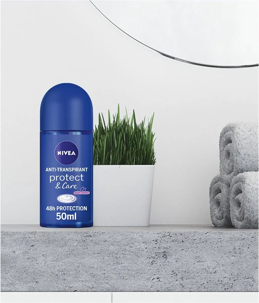 NIVEA Deodorant Roller Protect en Care 50ml - 3 Stuks