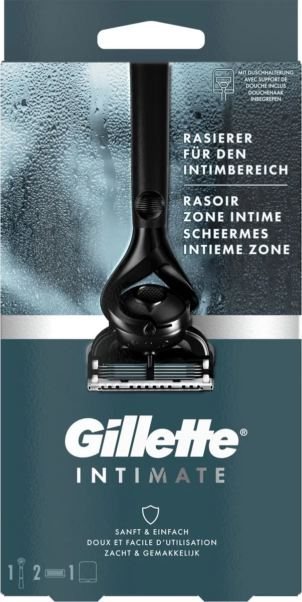 Gillette Intimate Scheermes - 1 Handvat + 2 Mesjes Zwart
