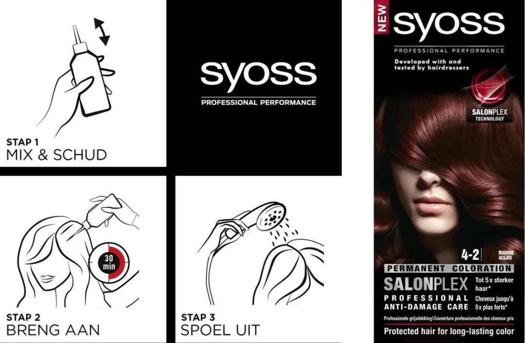 SYOSS Colors Cream Permanent Haarkleur Mahonie - 3x100ml