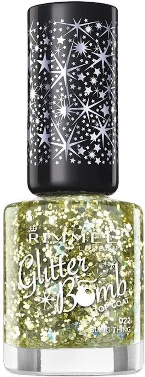 Rimmel London Glitter Bomb Nagellak 022 Bling Thing - 8ml - Geel