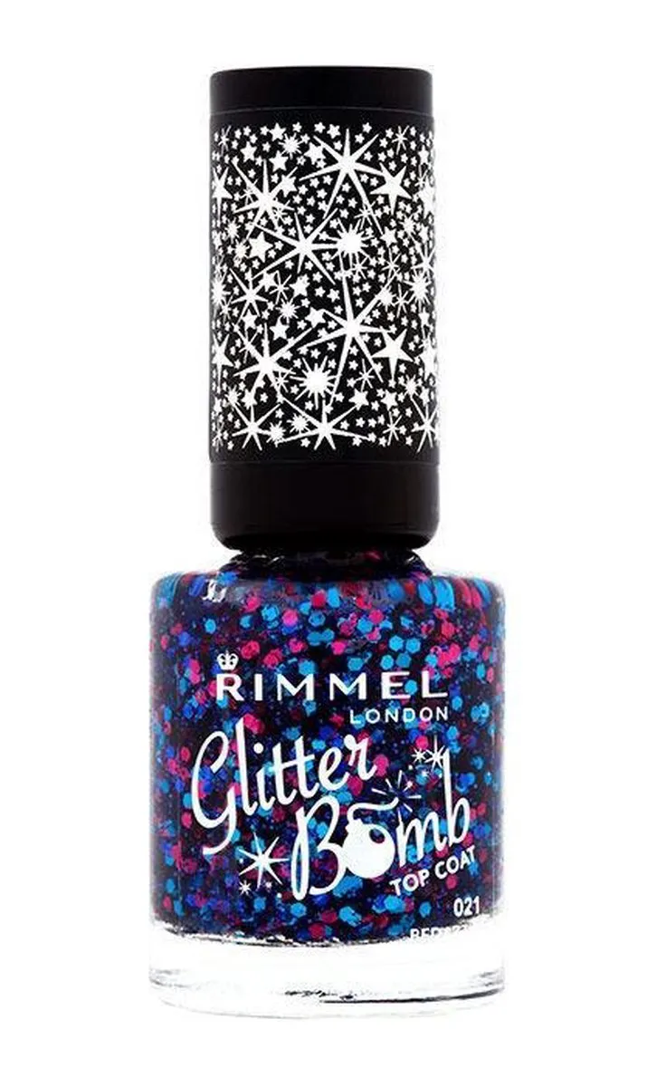 Rimmel London Glitter Bomb Nagellak 022 Bling Thing - 8ml - Geel - afbeelding 6 van 6