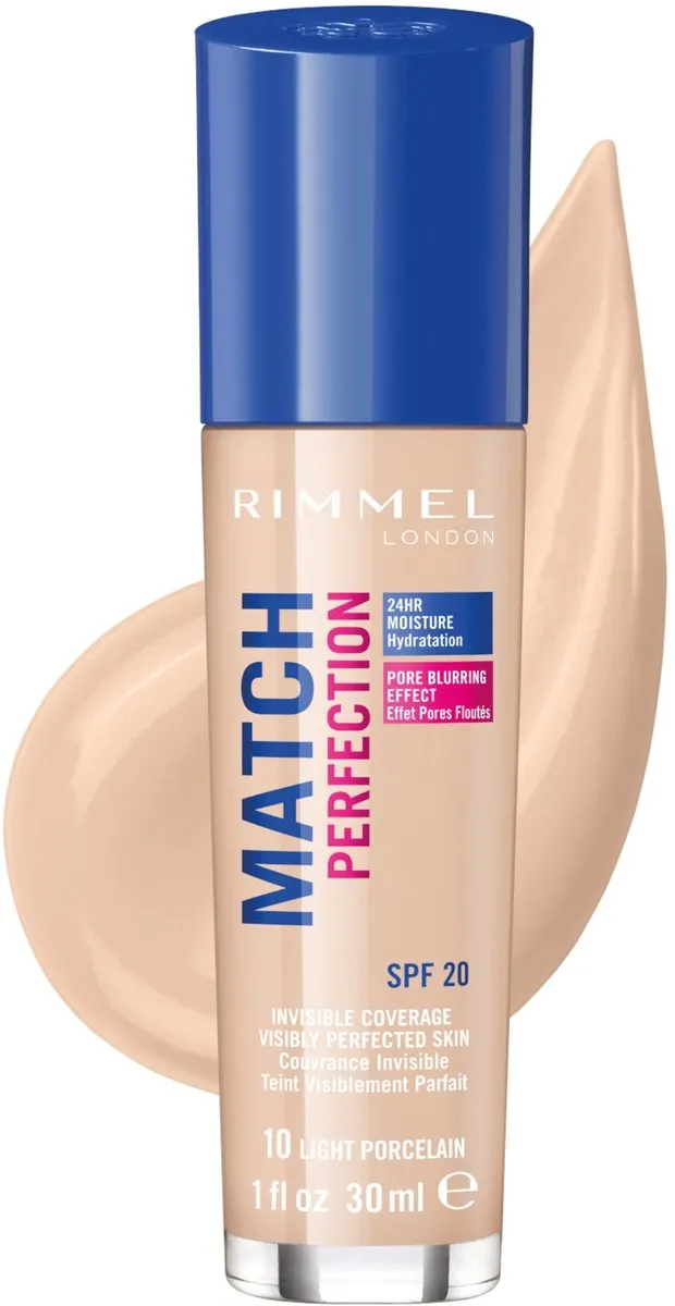 Rimmel London Match Perfection Foundation 010 Light Porcelain 30ml