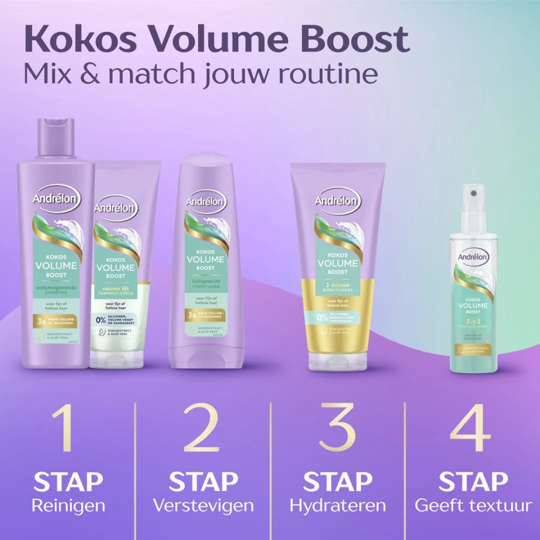 Andrélon Kokos Volume Boost Shampoo 250ml - 6 Stuks
