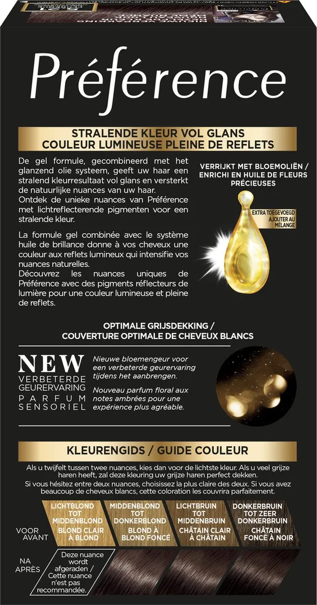 L'Oréal Paris Préférence 5.21 Koel Lichtbruin Haarkleuring 996ml