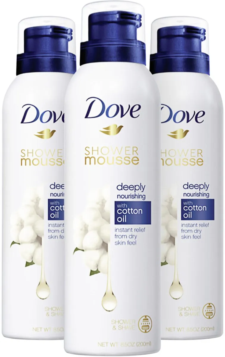 Dove Shower Foam Deeply Nourishing Cotton Oil - 3x200ml