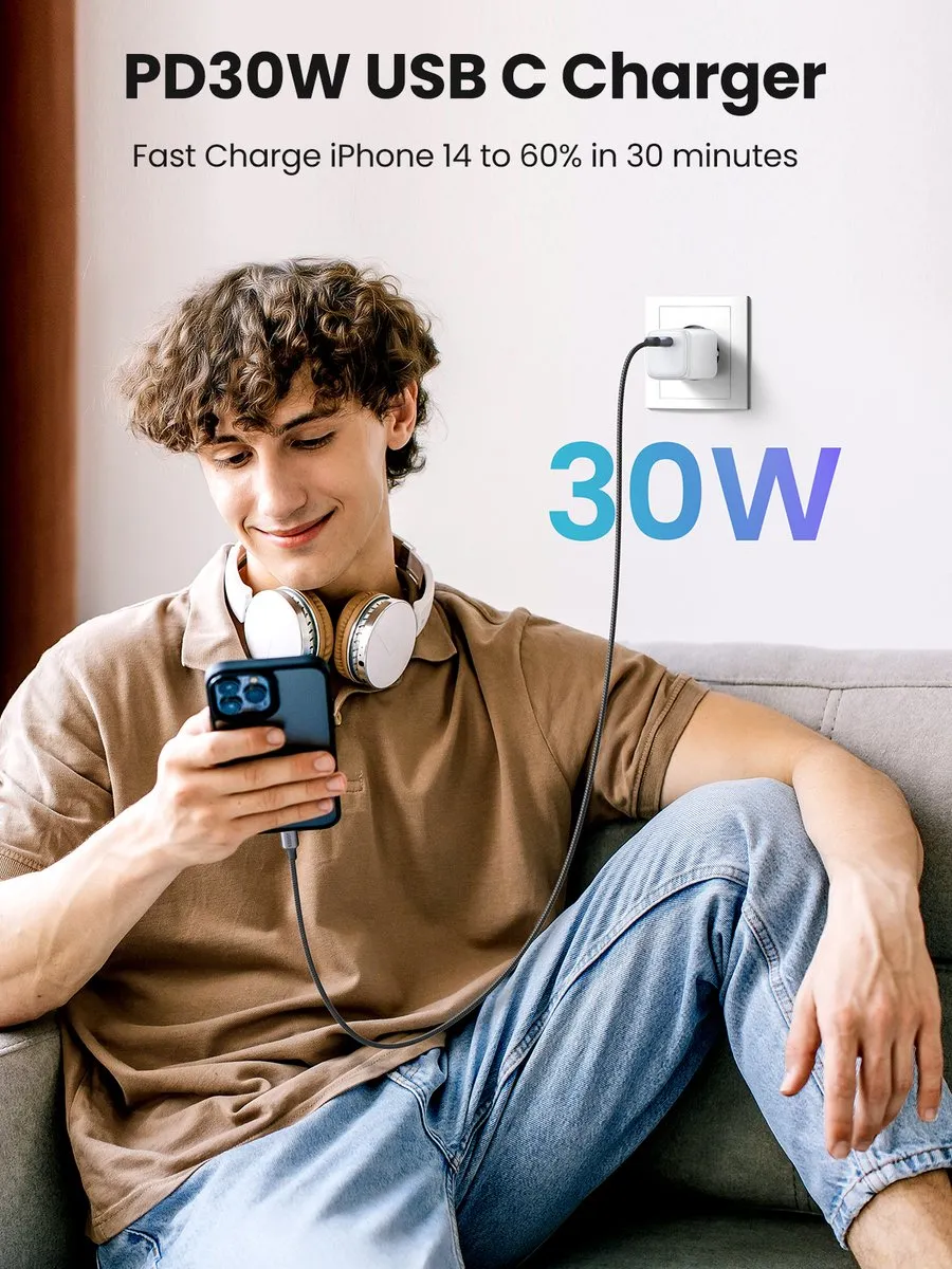 Ugreen Nexode Mini 30W GaN USB-C Snellader - Wit - afbeelding 6 van 6