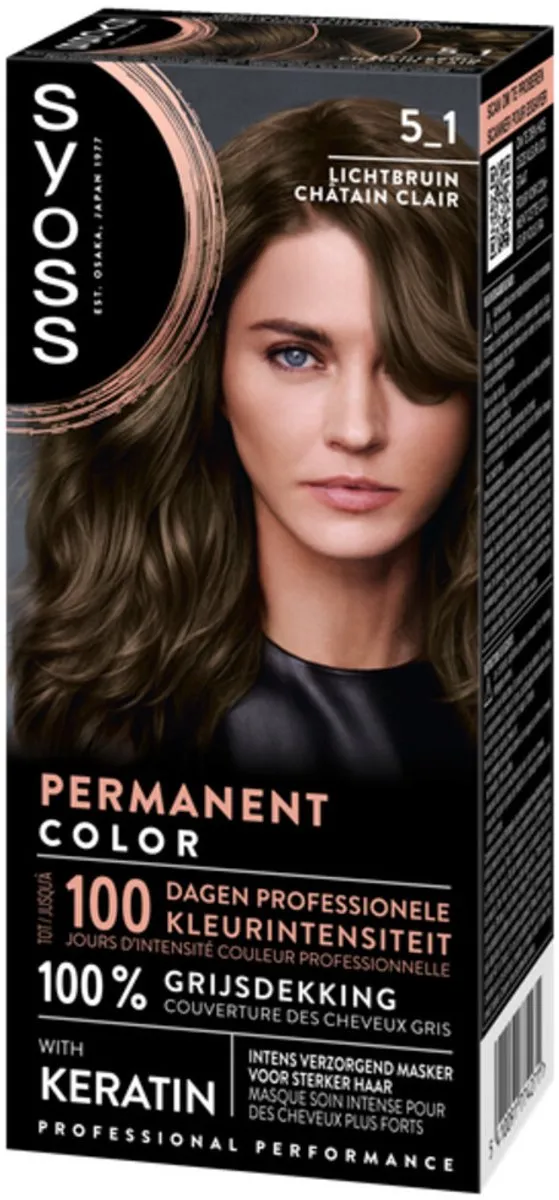 SYOSS Permanent Haarkleuring 5-1 Lichtbruin - 24 Stuks