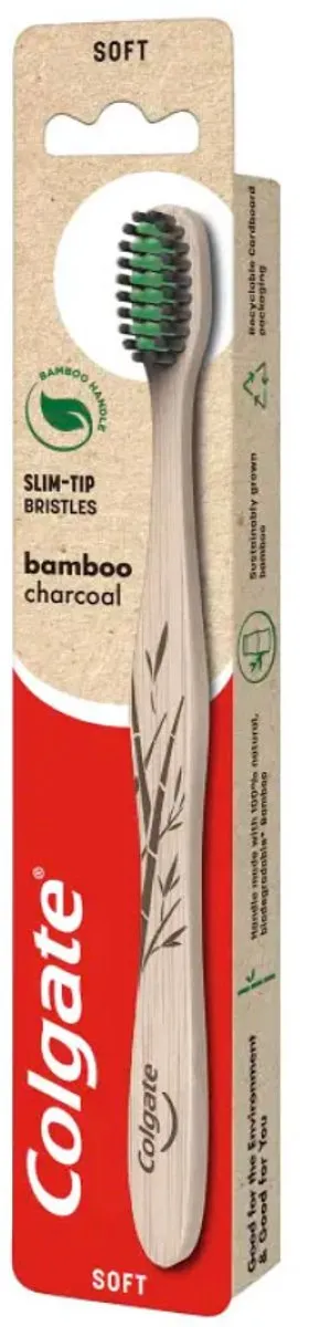 Colgate Bamboe Charcoal Tandenborstel - Zacht - 2 Stuks