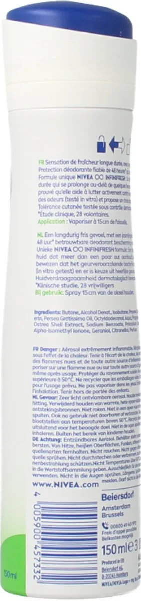 NIVEA Fresh Pure Deo Spray 150ml