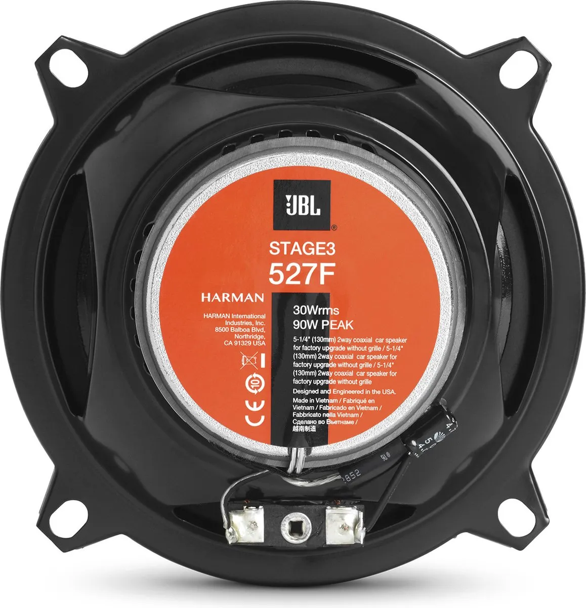 JBL Stage3 527 Coaxiale Inbouwspeakers 200W - Zwart