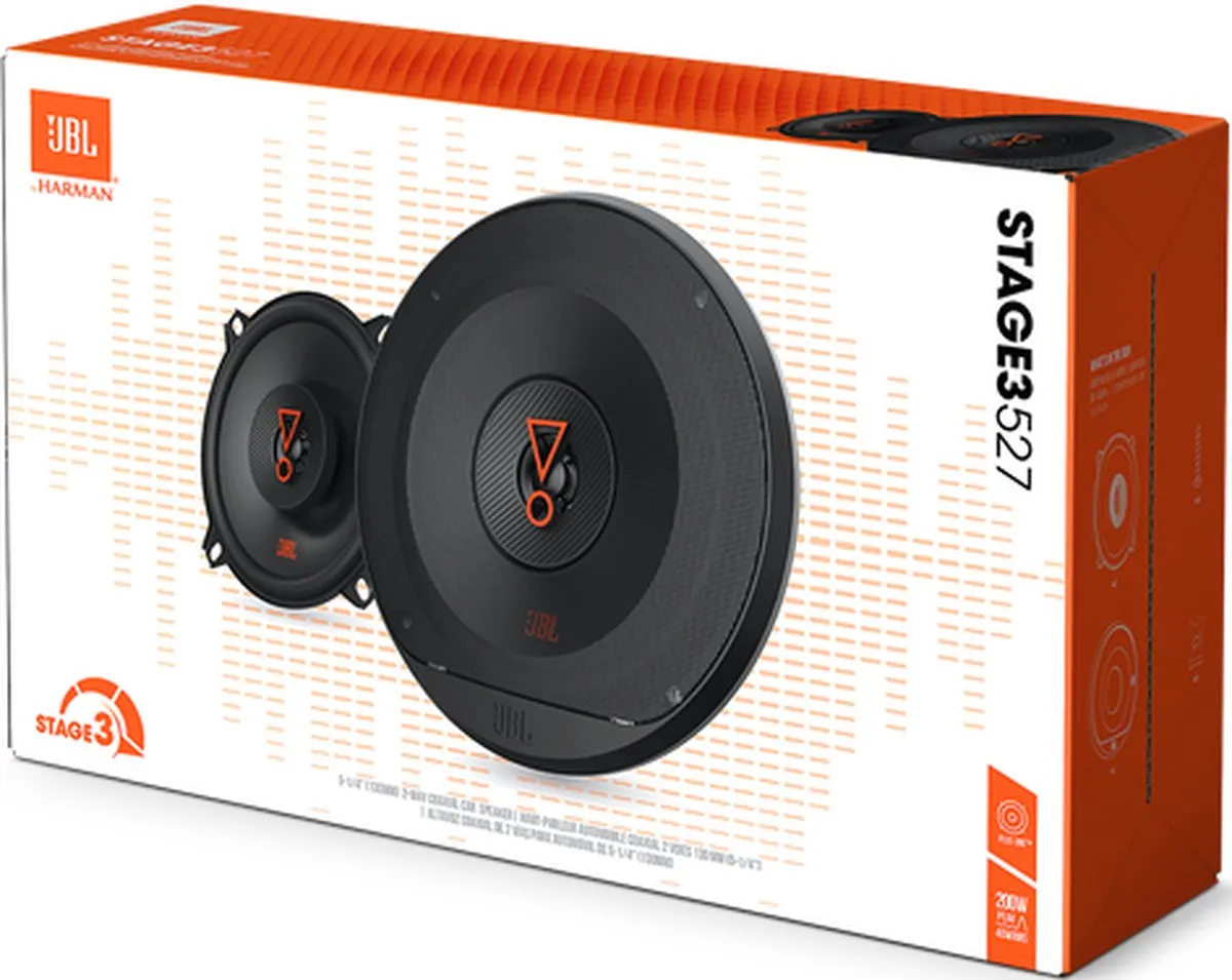 JBL Stage3 527 Coaxiale Inbouwspeakers 200W - Zwart